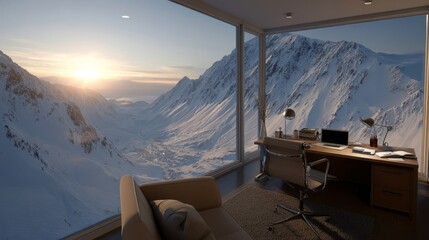 Mountain View Home Office, Remote Work, Modern Design - nature travel
