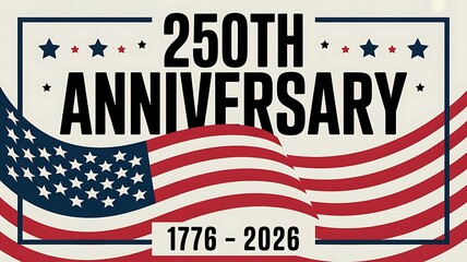 Fototapeta premium U.S. Army 250th Anniversary Emblem logo Design with American Flag, American Patriotic Banner, United States Army Day in June poster, webheader, American military holiday, created with generative ai