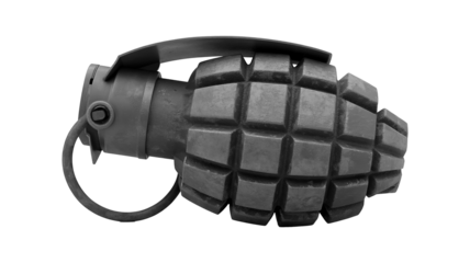 a close up of a grenade on a black background
