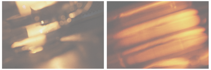 Blur light overlay. Lens flare rays. Defocused glare. Old film flash leak. Bokeh golden orange color beam design glow on dark black abstract background.