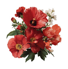 Naklejka premium PNG Vibrant red floral illustration