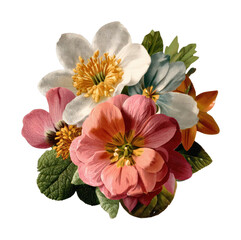 Naklejka premium PNG Vintage floral illustration art