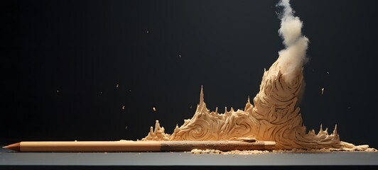 moon shaped matchstick carving ,generative AI