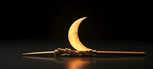 moon shaped matchstick carving ,generative AI