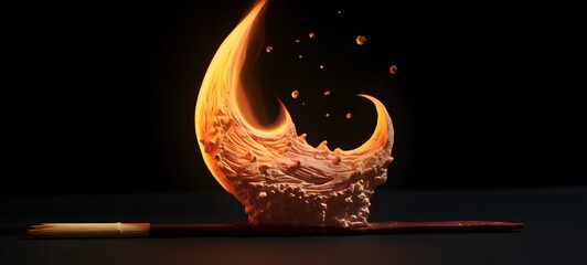 moon shaped matchstick carving ,generative AI