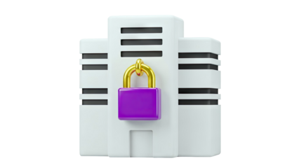 Server Security Icon with Padlock
