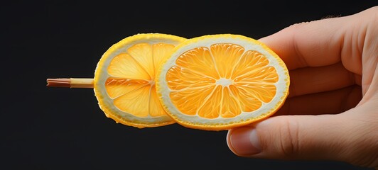 lemon slice shaped matchstick carving ,generative AI