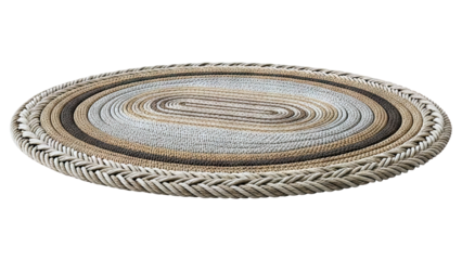 Oval Woven Rope Rug with Neutral Tones