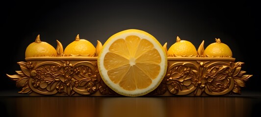 lemon slice shaped matchstick carving ,generative AI