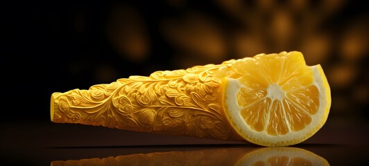 lemon slice shaped matchstick carving ,generative AI