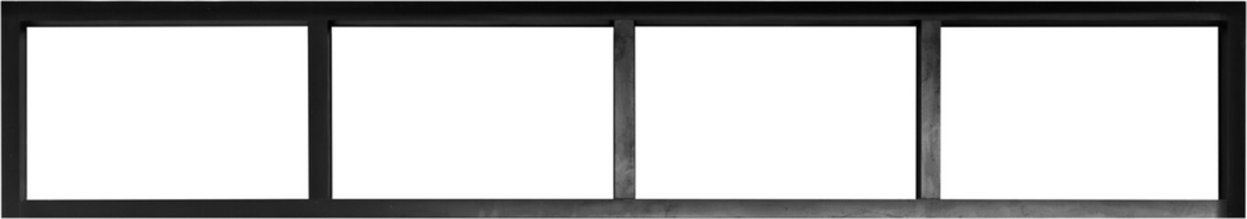 Obraz premium Real modern black window frame isolated on white background