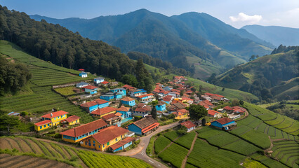 Indian village view from above