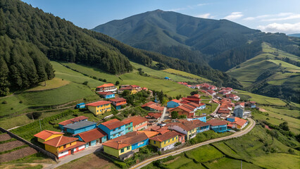 Indian village view from above