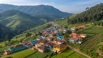 Indian village view from above