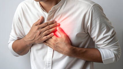 man suffering from chest pain