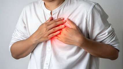 man suffering from chest pain