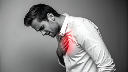 man suffering from chest pain