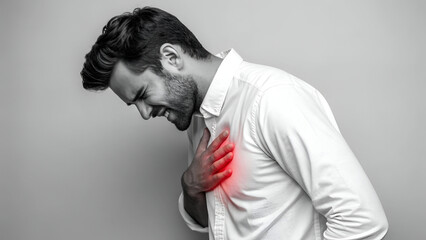 man suffering from chest pain