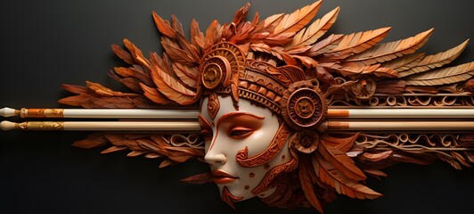 athena shaped matchstick carving,generative AI