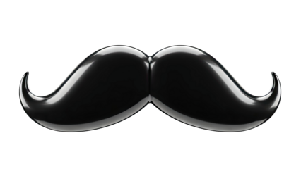 Glossy Black Handlebar Mustache