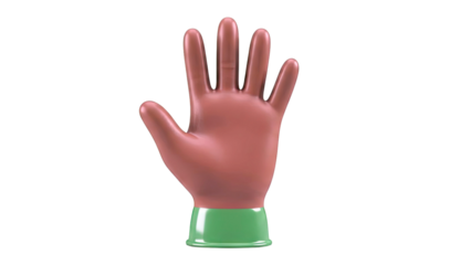 3D Rendered Brown Hand with Green Cuff