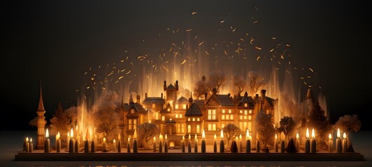 Christmas gift shaped matchstick carving ,generative AI