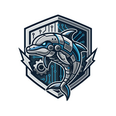 Robotic Dolphin Esports Team Logo Emblem