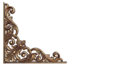 Ornate Gold Corner Decoration with Acanthus Leaves and Scrolls