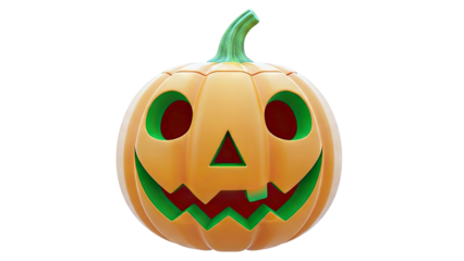 Happy Jack-o'-lantern with Green Accents