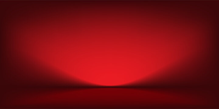 Abstract gradient podium background. Empty red 3D studio background. Clean scene for product presentation mockup template. eps 10