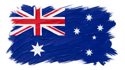 Australian flag brush stroke isolated on transparent background