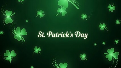 St patrick's day celebration background with green shamrocks and irish heritage elements