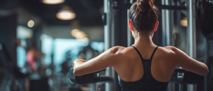 Woman working out in a gym