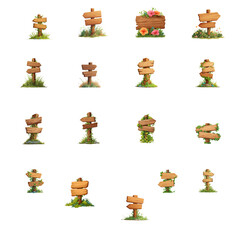 Rustic Wooden Signs with Watercolor Greenery and White Flowers Collection