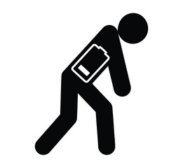 Tired man icon, sleep emotion tired sign. Vector illustration.