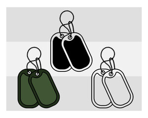 Dog Tags svg, Army, Military dog tag, US Army Dog Tags, Army Dog Tags Silhouette, Png, Outline, Clipart,