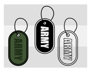 Dog Tags svg, Army, Military dog tag, US Army Dog Tags, Army Dog Tags Silhouette, Png, Outline, Clipart,