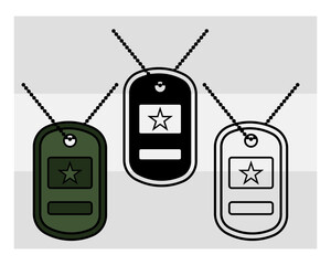 Dog Tags svg, Army, Military dog tag, US Army Dog Tags, Army Dog Tags Silhouette, Png, Outline, Clipart,