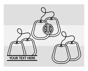 Dog Tags svg, Army, Military dog tag, US Army Dog Tags, Army Dog Tags Silhouette, Png, Outline, Clipart,