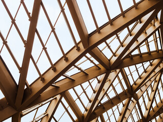 Glass roof Steel frame structure Architecture details Industry background