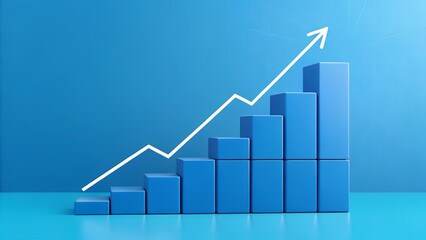 Ascending Performance: A dynamic visualization of a bar graph indicating a continuous upward trajectory, representing consistent growth and progress.