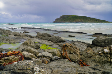 Cannibal Bay New Zealand on a stormy day