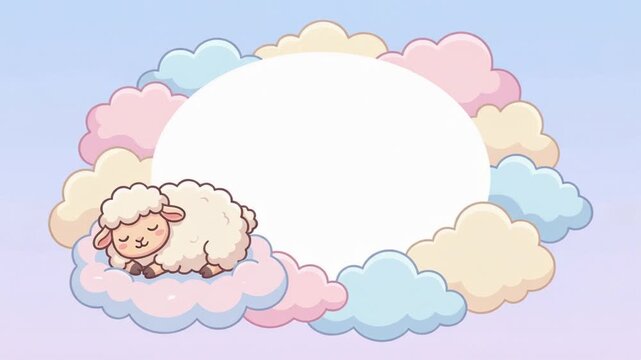 可愛い羊の居眠りアニメーションループ動画