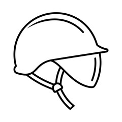 Fototapeta premium Safety Helmet with Visor Vector Icon - Construction Hard Hat Line Art