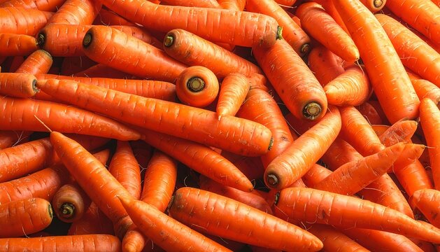 Vibrant Pile of Fresh Orange Carrots Background and Texture