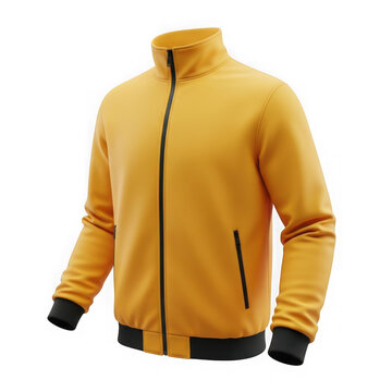 Yellow track jacket isolated on transparent background