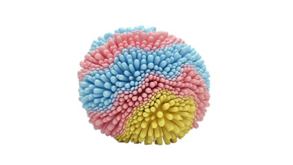 Abstract Spherical Form with Pastel Petals