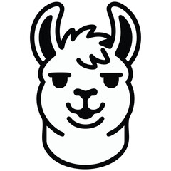 Obraz premium Llama animal head glyph icon for agriculture vector illustration isolated on white background
