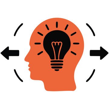Forward thinking planning colored icon vector illustration isolated on white background