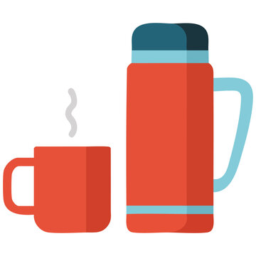 Thermos bottle icon for camping hiking travel vector illustration isolated on white background
